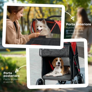 PawHut Πτυσσόμενο καροτσάκι για σκύλους με φερμουάρ εισόδους και πα... PawHut Πτυσσόμενο καροτσάκι για σκύλους με φερμουάρ εισόδους και πα...
