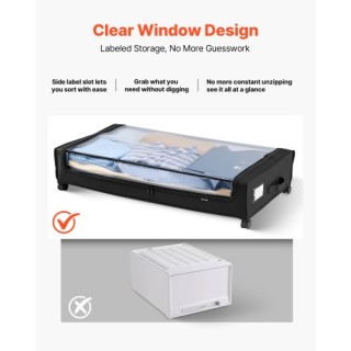 VEVOR Κάτω από το Κρεβάτι Αποθηκευτικός Χώρος με Ρόδες 30.3x18.5x6.... VEVOR Κάτω από το Κρεβάτι Αποθηκευτικός Χώρος με Ρόδες 30.3x18.5x6....