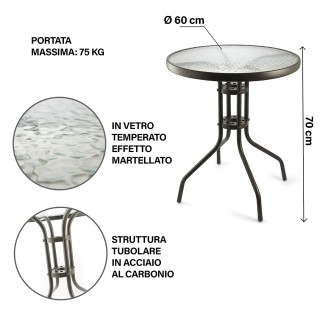 Galileo Στρογγυλό εξωτερικό τραπέζι 60 εκ από ανθρακούχο ατσάλι με ... Galileo Στρογγυλό εξωτερικό τραπέζι 60 εκ από ανθρακούχο ατσάλι με ...