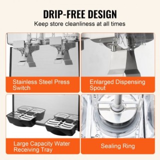 VEVOR  Εμπορικός Διανομέας Ποτών 18L x 2 Δεξαμενές Κρύου Χυμού SYYL...