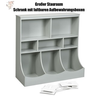 Παιδική Ραφιέρα για Παιχνίδια με 5 Ράφια & 3 Συρτάρια Γκρι Costway ...