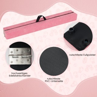 Costway 270 εκ Πτυσσόμενος Ροζ Ισορροπιστικός Δοκός Γυμναστικής για...