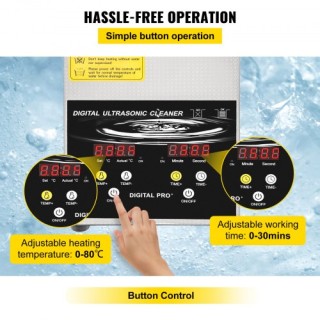VEVOR 2L Υπερηχητικό Καθαριστικό Κοσμημάτων Ανοξείδωτο Ατσάλι  QXJ2...