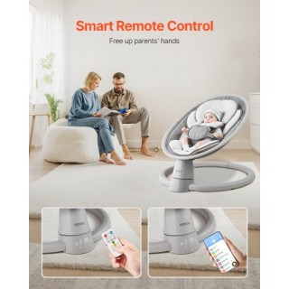 VEVOR Βρεφική Κούνια 5 Ταχυτήτων με Τηλεχειριστήριο & Bluetooth Ναν...