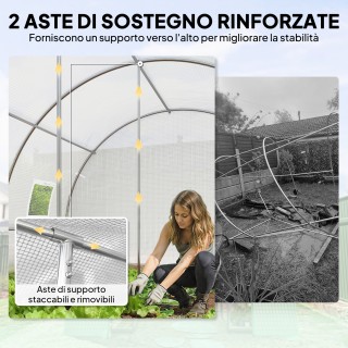 Outsunny Θερμοκήπιο με Αποσπώμενες Ράβδους και Πόρτες και Παράθυρα ...