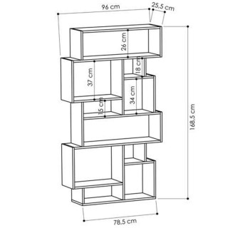BAKAJI Μοντέρνα Βιβλιοθήκη 8 Ραφιών 168x96x25εκ Για Σπίτι ή Γραφείο...