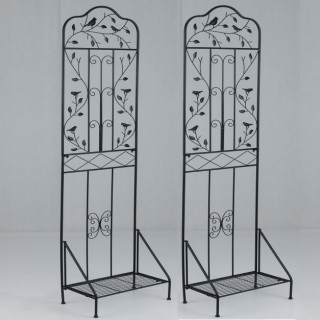 Costway Σετ 2 Τεμ. Μεταλλικός Διακοσμητικός Κήπος 3 σε 1 - Φράχτης ...