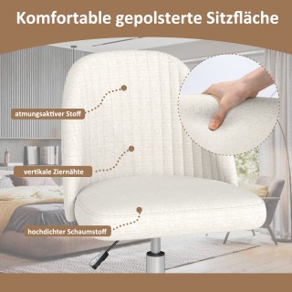 Costway Ρυθμιζόμενη Περιστρεφόμενη Καρέκλα Μακιγιάζ Γραφείου για το...