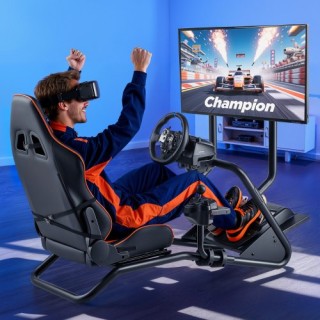 VEVOR Βάση Τιμονιού Προσομοιωτή για Αγωνιστικά Παιχνίδια με Βάση Οθ...