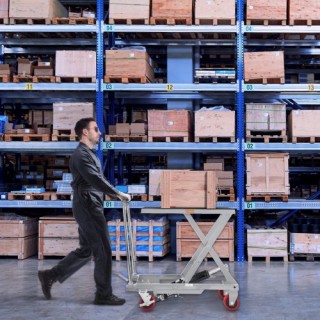 VEVOR Υδραυλικό Τραπέζι Ανύψωσης 500lb με Κλείδωμα Τροχών - Γκρι DJ...