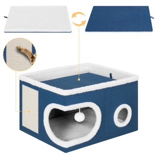 BAKAJI Σπίτι Γάτας Κύβος Μπλε Ονυχοδρόμιο Κατοικίδια Ζώα 58x42x33 ε... BAKAJI Σπίτι Γάτας Κύβος Μπλε Ονυχοδρόμιο Κατοικίδια Ζώα 58x42x33 ε...