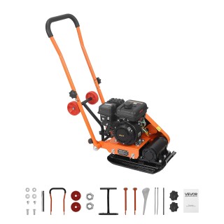 VEVOR Συμπιεστής Πλάκας 2 HP 79CC, 5250 VPM, 8 kN, 41 x 31.5 cm, Χω...