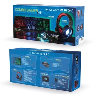 Kooper Σετ Gaming 5 σε 1 πληκτρολόγιο ακουστικά προσαρμογέας διαχωρ...