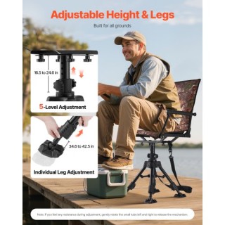 VEVOR Περιστρεφόμενη Χαρακωτή Καρέκλα με Ρυθμιζόμενα Πόδια CGZDKDFS...