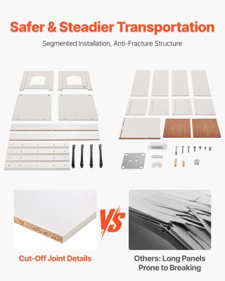 VEVOR Επικαλυμμένη Ξύλινη Κατασκευή Άμμου για Γάτες με 4 Πόρτες και...