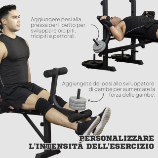 HOMCOM Πάγκος Γυμναστικής με Leg Press, Squat Rack και Leg Extensio... HOMCOM Πάγκος Γυμναστικής με Leg Press, Squat Rack και Leg Extensio...