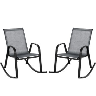 Άνετες Κουνιστές Καρέκλες Εξωτερικού Χώρου με Ανθεκτικό Μεταλλικό Σ...