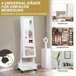 Costway Επιδαπέδιο Ντουλάπι Κοσμημάτων με Καθρέφτη και LED Φωτισμό... Costway Επιδαπέδιο Ντουλάπι Κοσμημάτων με Καθρέφτη και LED Φωτισμό...