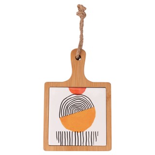 Villa DEste Μικρή ξύλινη σανίδα κοπής από μπαμπού με κεραμικό πλακ... Villa DEste Μικρή ξύλινη σανίδα κοπής από μπαμπού με κεραμικό πλακ...