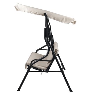 Galileo Κούνια κήπου 3 θέσεων από ανθρακούχο χάλυβα με σκίαστρο σε ...