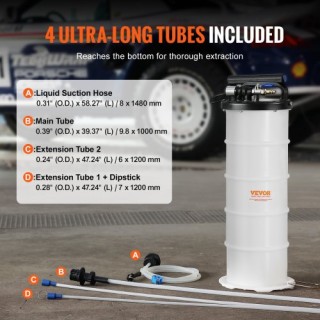 Εκχυλιστής Υγρών VEVOR, 6.5L, Πνευματικός/Χειροκίνητος Αλλαγής Λαδι...