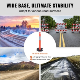 VEVOR Κώνοι Οριοθέτησης Κυκλοφορίας, Σετ 2, με Βάση Καουτσούκ, για ...