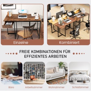 Costway  Πρακτικό Γραφείο Υπολογιστή με Μεταλλική Κατασκευή και Ρυθ...