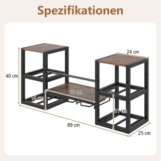 Costway Επιτοίχιο Κρασοθήκη με Μεταλλικό Σκελετό για 8 Φιάλες και Γ...