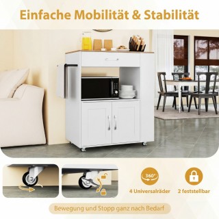 Costway Κινητό Ντουλάπι Κουζίνας με Ροδάκια, Σταθμό Φόρτισης, Πάγκο... Costway Κινητό Ντουλάπι Κουζίνας με Ροδάκια, Σταθμό Φόρτισης, Πάγκο...