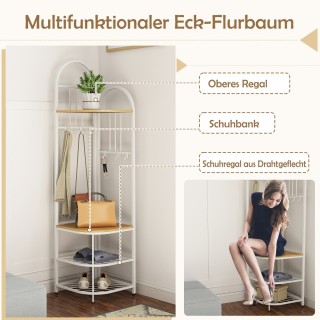 Costway Πολυλειτουργική Γωνιακή Κρεμάστρα Ρούχων με Ράφι Παπουτσιών... Costway Πολυλειτουργική Γωνιακή Κρεμάστρα Ρούχων με Ράφι Παπουτσιών...