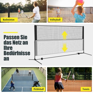 Costway Ρυθμιζόμενο Δίχτυ Μπάντμιντον με Βάση για Εξωτερικό Χώρο, Μ...