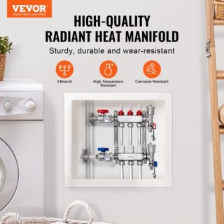 Σετ Συλλέκτη Θέρμανσης Δαπέδου VEVOR 3-Κλάδων για Σωλήνες PEX 1/2 ... Σετ Συλλέκτη Θέρμανσης Δαπέδου VEVOR 3-Κλάδων για Σωλήνες PEX 1/2 ...