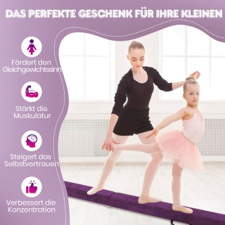 Costway 270 εκ Πτυσσόμενη Ισορροπιστική Δοκός για Παιδιά, Γυμναστικ...