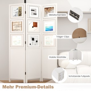 Costway  Παραβάν με Δυνατότητα Περιστροφής 360° και 9 Κορνίζες - Κα...