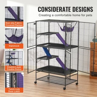 Κλουβί Μικρών Ζώων 4 Επιπέδων με Ρόδες VEVOR 64.6 JSXDL362463IRPIZQV0 Κλουβί Μικρών Ζώων 4 Επιπέδων με Ρόδες VEVOR 64.6 JSXDL362463IRPIZQV0