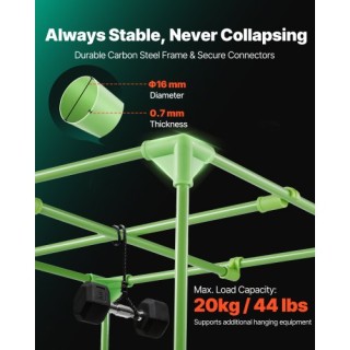 VEVOR Εσωτερική Σκηνή Καλλιέργειας 60 x 60 x 180 εκ., 600D Ανακλαστ...