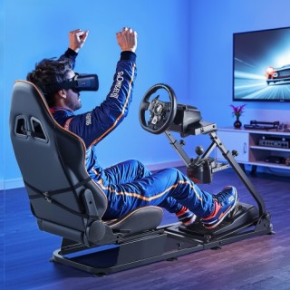 VEVOR Βάση Τιμονιού Αγώνων, Ανθεκτική Προσομοιωτή Cockpit για Τιμόν...