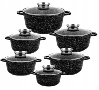 Σετ Μαγειρικά Σκεύη - Κατσαρόλες 12 τεμάχια Μαύρο ZILNER ZL-8317 Σετ Μαγειρικά Σκεύη - Κατσαρόλες 12 τεμάχια Μαύρο ZILNER ZL-8317