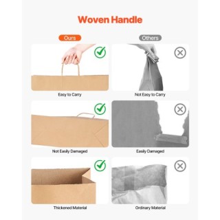 VEVOR Χάρτινες Τσάντες με Χερούλια 50τμχ 16x6x12 καφέ ZZGWDHTS1661N... VEVOR Χάρτινες Τσάντες με Χερούλια 50τμχ 16x6x12 καφέ ZZGWDHTS1661N...