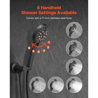 VEVOR Σετ Ντους με 12 Στρογγυλό Κεφαλής και Χειροκίνητο Ντους σε Μα... VEVOR Σετ Ντους με 12 Στρογγυλό Κεφαλής και Χειροκίνητο Ντους σε Μα...