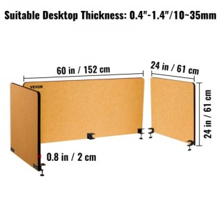 Διαχωριστικό Γραφείου VEVOR 60 - Ηχοαπορροφητικό Πάνελ, Κίτρινο  ZM...