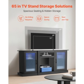 Μοντέρνα Βάση Τηλεόρασης για Οθόνες έως 65 με Γυάλινες Πόρτες 1470 ...