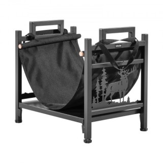 VEVOR Ράφι Καυσόξυλων Εσωτερικού Χώρου με Καμπύλη και Καμβά, 18kg, ...