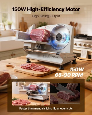 VEVOR Ηλεκτρικός Κόφτης Κρέατος 150W με Λεπίδα 170 mm και Ρύθμιση Π...