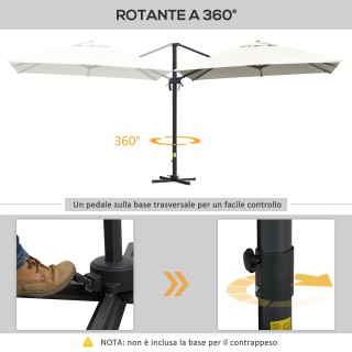 Outsunny Ομπρελόνι με Αντίβαρο 3x3 μ Κεκλιμένο με Μανιβέλα και Σταυ... Outsunny Ομπρελόνι με Αντίβαρο 3x3 μ Κεκλιμένο με Μανιβέλα και Σταυ...