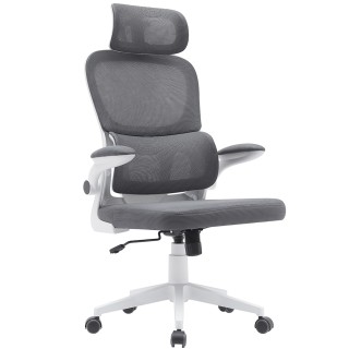 BAKAJI Καρέκλα Γραφείου Ύφασμα Αντιιδρωτικό Γκρι Λευκή Δομή Πολυθρ... BAKAJI Καρέκλα Γραφείου Ύφασμα Αντιιδρωτικό Γκρι Λευκή Δομή Πολυθρ...