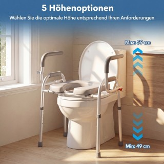 Costway Ανυψωτικό κάθισμα λεκάνης για ηλικιωμένους με αναδιπλούμενε...