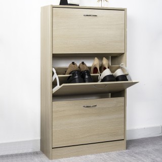 BAKAJI Ντουλάπα παπουτσιών 3 φύλλων με ράφια διπλού βάθους και λαβ... BAKAJI Ντουλάπα παπουτσιών 3 φύλλων με ράφια διπλού βάθους και λαβ...