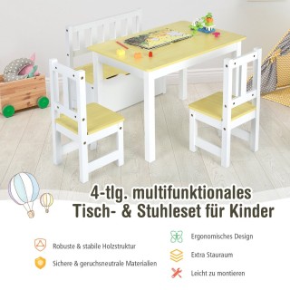 Costway  Πρακτικό Σετ Παιδικού Δωματίου: Τραπέζι, Πάγκος Αποθήκευση...