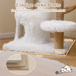 Costway Ξύλινος Ονυχοδρόμιο με Πλατφόρμες από Πλούσσο & Διώροφη Γάτ...